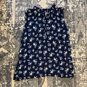 LOFT Blue and White Floral Top